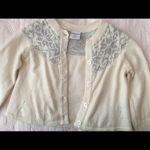 Polarn O. Pyret toddler ivory cardigan size 6-9M